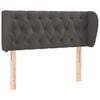 vidaXL Tăblie de pat cu aripioare gri &icirc;nchis 103x23x78/88 cm catifea