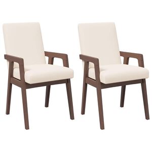 vidaXL Scaune de bucătărie cu perne, 2 buc., lemn masiv, maro, cauciuc