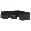 vidaXL Set canapele de grădină, 12 piese, cu perne, negru, poliratan