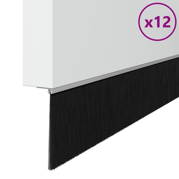 vidaXL Dopuri pentru uși autoadezive 12 pcs Argintiu 100 cm