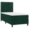 vidaXL Pat box spring cu saltea, verde &icirc;nchis, 90x200 cm, catifea