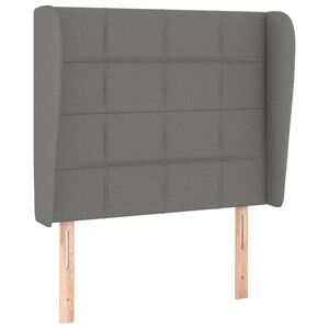 vidaXL Tăblie de pat cu aripioare gri &icirc;nchis 83x23x118/128 cm textil