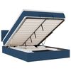 vidaXL Pat otoman cu saltea și LED-uri albastru 140x190 cm țesătură
