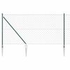 vidaXL Gard de lanț cu v&acirc;rfuri 10 x 1,2 m Oțel cu strat de PVC Verde