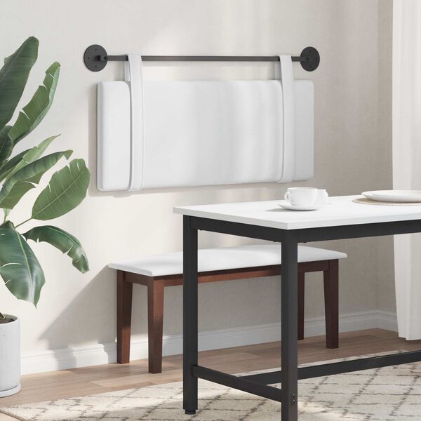 vidaXL Cap de pat suspendat Pe perete Alb 110 x 55 x 5 cm țesătură