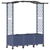 vidaXL Pat Ridicat cu Trellis și Acoperiș Gri 164 x 40 x 144 cm PP