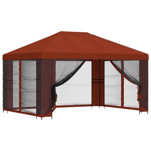 vidaXL Pavilion cu panouri laterale 4 &times; 3 m Terracota