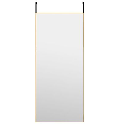 vidaXL Oglindă pentru ușă, auriu, 40x100 cm, sticlă și aluminiu