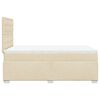 vidaXL Pat box spring cu saltea, crem, 120x200 cm, textil