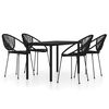 vidaXL Set de servit masa pentru grădină, 5 piese, negru