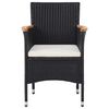 vidaXL Set mobilier de grădină, 3 piese, negru