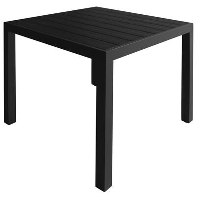 vidaXL Set mobilier de exterior, 5 piese, negru, aluminiu și WPC