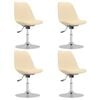 vidaXL Scaune de bucătărie pivotante, 4 buc., crem, material textil
