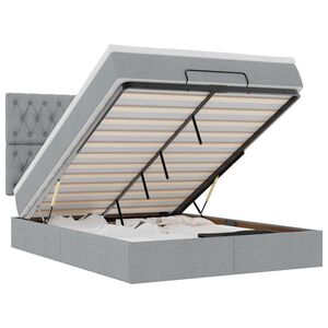 vidaXL Cadru pat otoman cu saltea țesătură gri deschis 140x200cm
