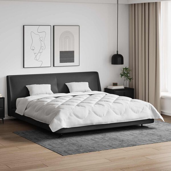 vidaXL Pilotă cu pernă 3 pcs Alb Microfibră