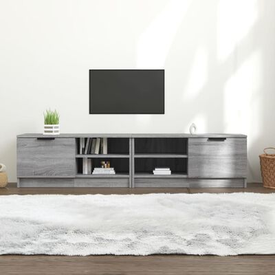 vidaXL Comodă TV, 2 buc., Sonoma gri, 80x35x36,5 cm, lemn prelucrat