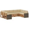 vidaXL Set de canapele de exterior 9 buc. Natural și Bej Poliester