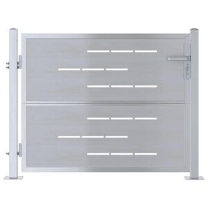 vidaXL Poartă de grădină 85 x 70 cm Oţel inoxidabil Argintiu Blocat