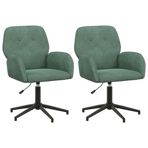 vidaXL Scaune birou cu rotire 2 buc. 54 x 55 x 90 cm Verde Mării
