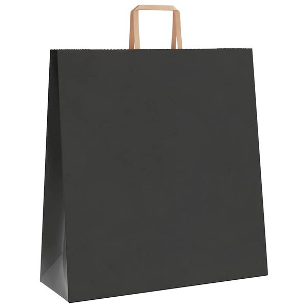 vidaXL Pungi de h&acirc;rtie 50 buc cu m&acirc;nere negre 45x17x48 cm