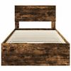 vidaXL Cadru de pat Stejar fumuriu 100 x 200 cm Lemn Ingineresc