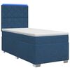 vidaXL Pat boxspring cu saltea albastru 90 x 190 cm Țesătură