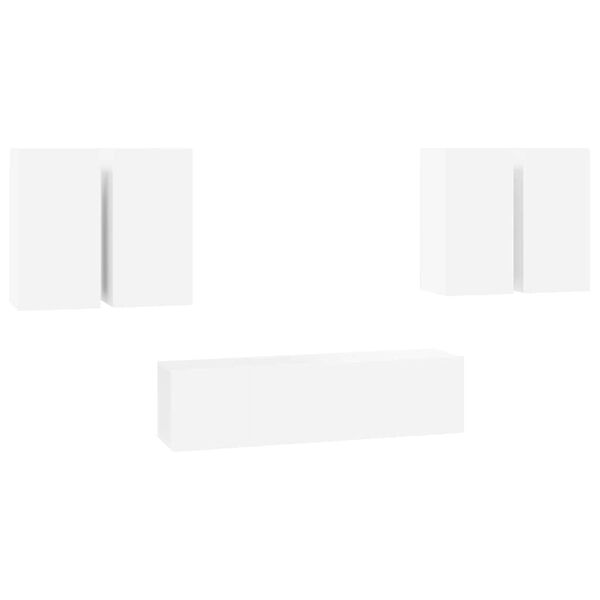 vidaXL Set dulapuri TV, 6 piese, alb, lemn prelucrat