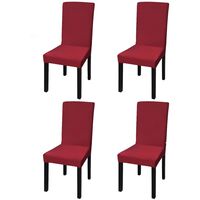 vidaXL Huse de scaun elastice drepte, 4 buc., roșu bordo