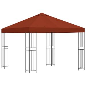 vidaXL Foișor 3 x 3 m Terracota Poliester și oțel 190 gsm