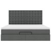 vidaXL Cadru pat otoman cu saltea țesătură gri &icirc;nchis 160x200 cm