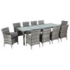 vidaXL Set mobilier de exterior cu perne, 11 piese, gri, poliratan