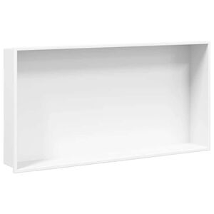 vidaXL Nișă de duș, alb mat, 62x32x9 cm, oțel inoxidabil
