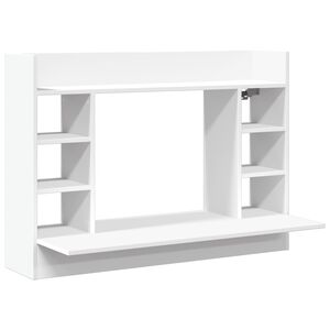 vidaXL Birou montat pe perete, alb, 105x48x75 cm, lemn prelucrat