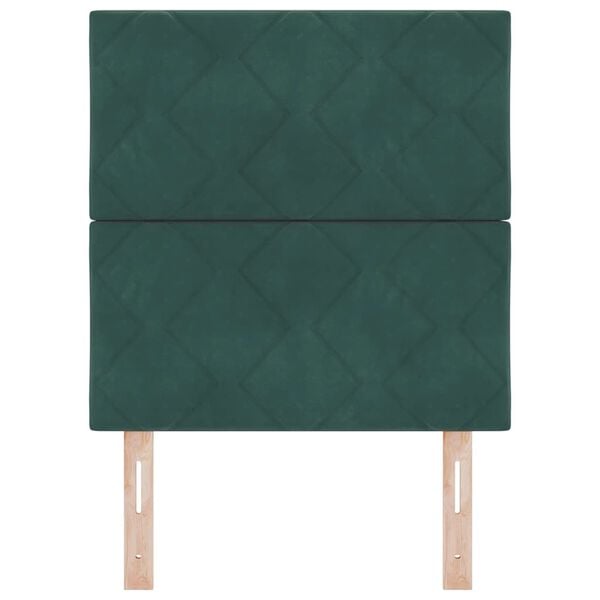 vidaXL Tăblie cap cu headboard Verde &icirc;nchis 80 cm Catifea