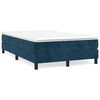 vidaXL Pat box spring cu saltea, albastru &icirc;nchis, 120x190 cm, catifea