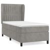 vidaXL Pat box spring cu saltea, gri deschis, 90x190 cm, catifea