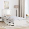 vidaXL Pat cu storage cu headboard Alb 75 x 190 cm Lemn compozit