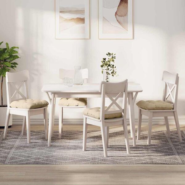 vidaXL Perne de Șezut 4 pcs Crem 40 x 40 cm Țesătură din microfibră