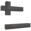 vidaXL Set de dulapuri TV, 7 piese, gri extralucios, lemn prelucrat