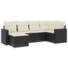 vidaXL Set mobilier de grădină cu perne, 6 piese, negru, poliratan