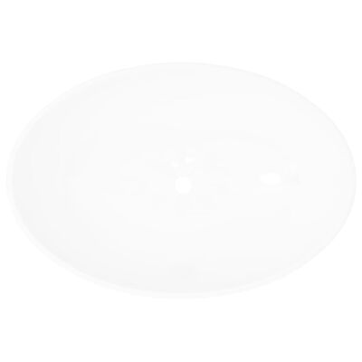 vidaXL Chiuvetă ovală, alb, 40 x 33 cm, ceramică premium