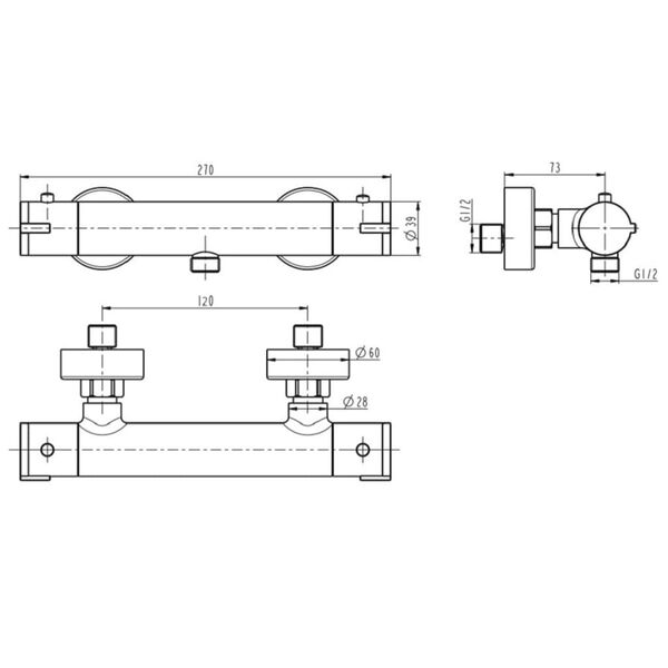 SCH&Uuml;TTE Robinet de duș termostatic LONDON, negru