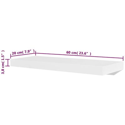 vidaXL Rafturi de perete, 4 buc., alb, 60 cm
