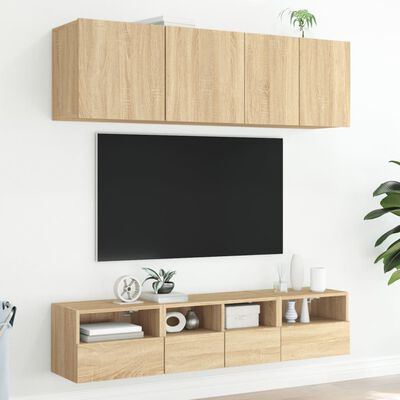 vidaXL Comodă TV de perete, stejar sonoma, 40x30x30 cm, lemn prelucrat