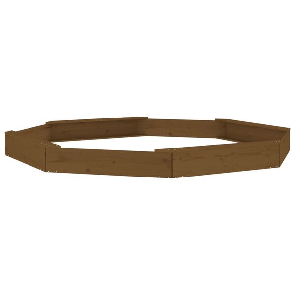 vidaXL Cutie de nisip cu scaune octogonale, maro miere, lemn masiv pin