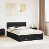 vidaXL Cadru de pat cu headboard Negru 150 x 200 cm Lemn compozit