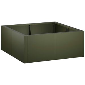 vidaXL Zid de sprijin 4 buc. 100 x 100 x 30 cm Oțel Verde măsliniu