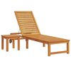 vidaXL Șezlong 3 pcs Maro 35 x 35 x 34cm Lemn masiv de acacia