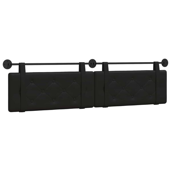vidaXL Cap de pat suspendat Negru 210 x 55 x 5 cm Piele artificială
