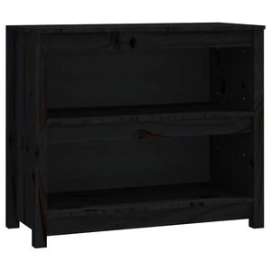 vidaXL Bibliotecă, negru, 80x35x68 cm, lemn masiv de pin